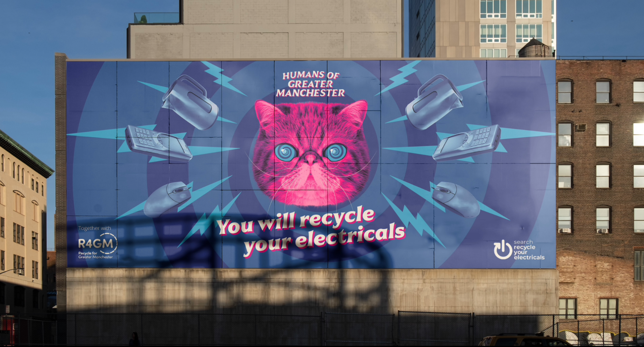 HypnoCat giant outdoor mural